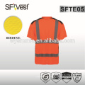 V-Ausschnitt mit hoher Sichtbarkeit T-Shirt 100% Baumwolle reflektierende T-Shirt Sicherheits-Arbeitskleidung für Mann AS / NZS 1906